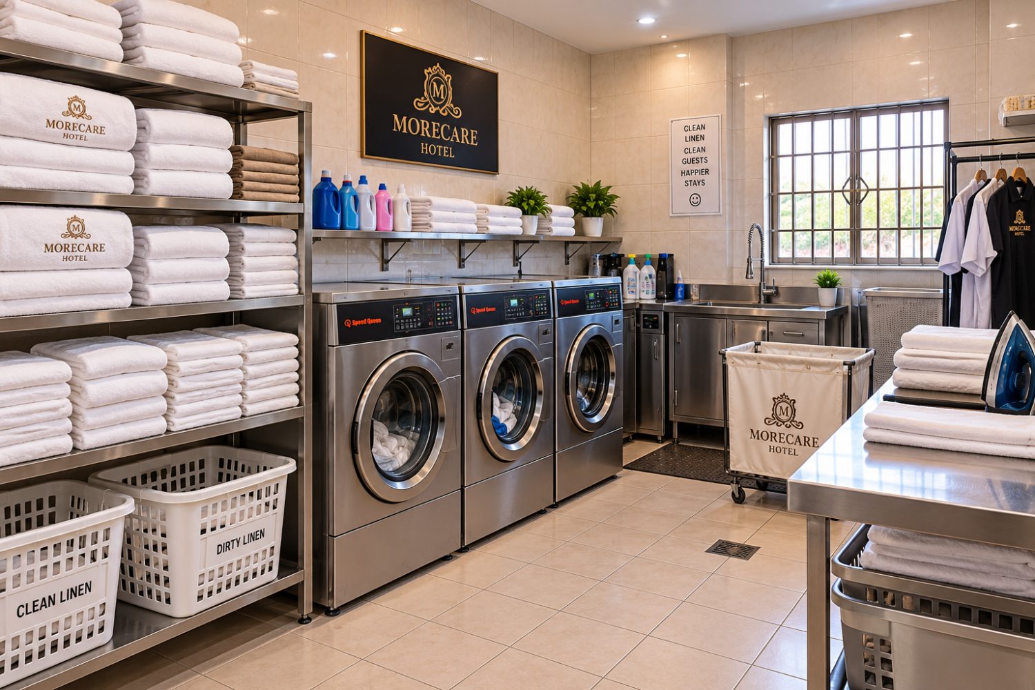 In-house laundry room at More Care Hotel